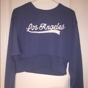 h&m cropped los angeles sweatshirt